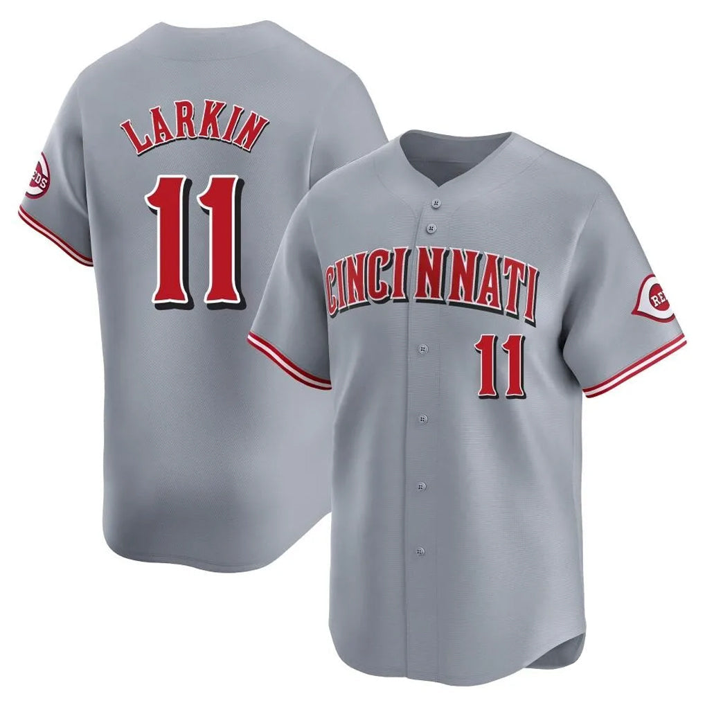 tocy C.Reds #11 Barry Larkin Player Gray Home Limited Stitched Jerseys