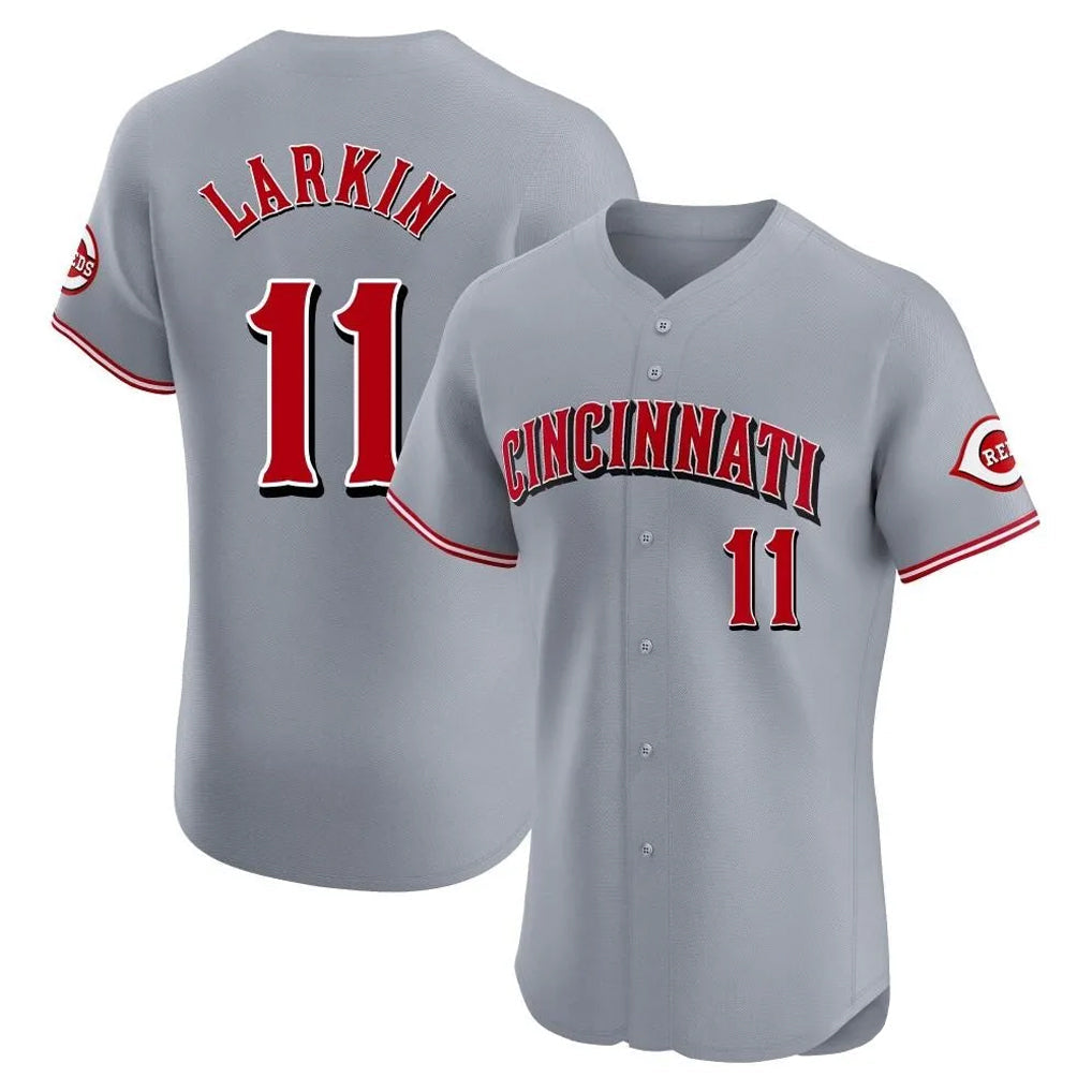 tocy C.Reds #11 Barry Larkin Player Gray Limited Elite Home Stitched Jerseys