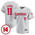 tocy C.Reds #11 Barry Larkin Player Gray Vapor Premier Limited Home Stitched Jerseys
