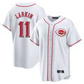 tocy C.Reds #11 Barry Larkin Player White Game Home Stitched Jerseys
