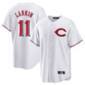tocy C.Reds #11 Barry Larkin Player White Home Game Stitched Jerseys