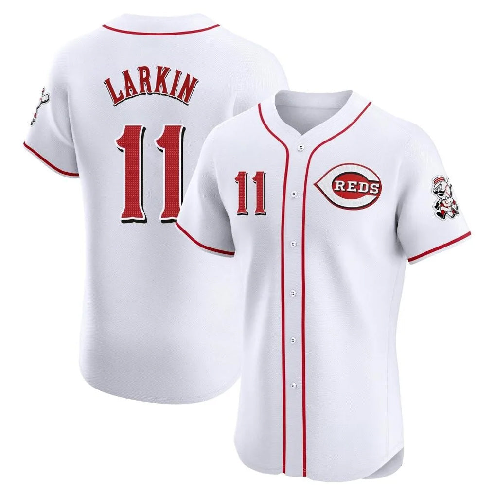 tocy C.Reds #11 Barry Larkin Player White Limited Elite Home Stitched Jerseys