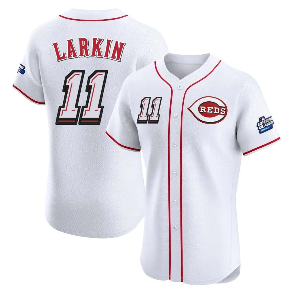 tocy C.Reds #11 Barry Larkin Player White Speedway Classic Limited Elite Home Stitched Jerseys