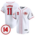 tocy C.Reds #11 Barry Larkin Player White Vapor Premier Limited Home Stitched Jerseys