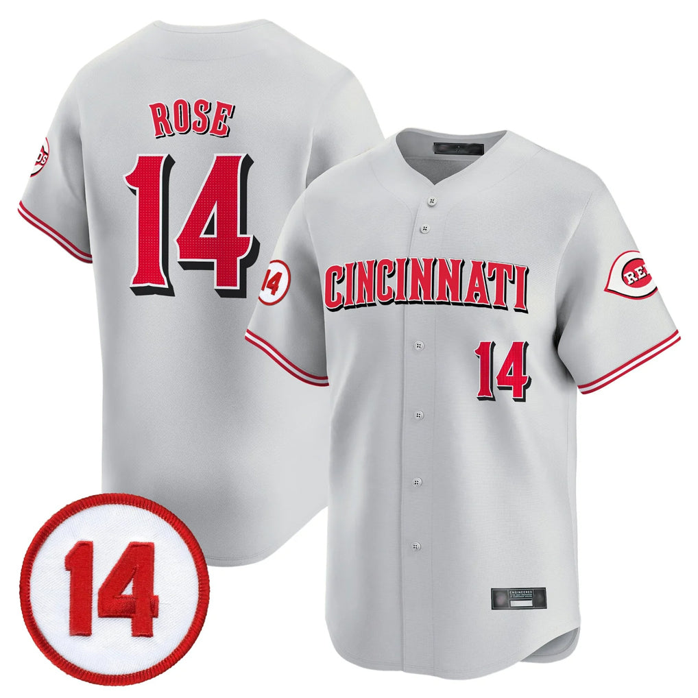 tocy C.Reds #14 Pete Rose Player Gray Vapor Premier Limited Home Stitched Jerseys
