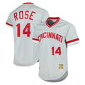 tocy C.Reds #14 Pete Rose Player Mitchell & Ness Gray Throwback Cooperstown Mesh T-shirt Game Stitched Jerseys
