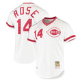 tocy C.Reds #14 Pete Rose Player Mitchell & Ness White Throwback Cooperstown Mesh T-shirt Game Stitched Jerseys