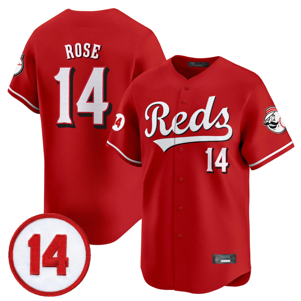 tocy C.Reds #14 Pete Rose Player Red Vapor Premier Limited Home Stitched Jerseys