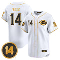 tocy C.Reds #14 Pete Rose Player White-Gold Vapor Premier Limited Home Stitched Jerseys