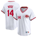 tocy C.Reds #14 Pete Rose Player White Cooperstown Collection Limited T-shirt Home Stitched Jerseys