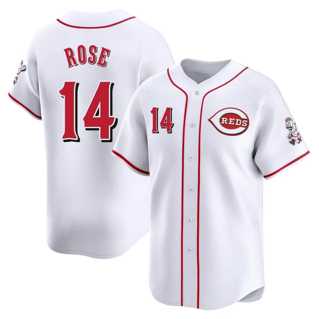 tocy C.Reds #14 Pete Rose Player White Home Limited Stitched Jerseys