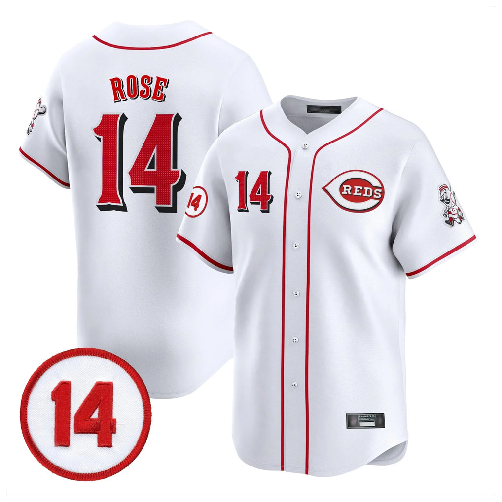 tocy C.Reds #14 Pete Rose Player White Vapor Premier Limited Home Stitched Jerseys