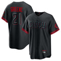 tocy C.Reds #21 Hunter Greene Player Black City Connect Home Game Stitched Jerseys