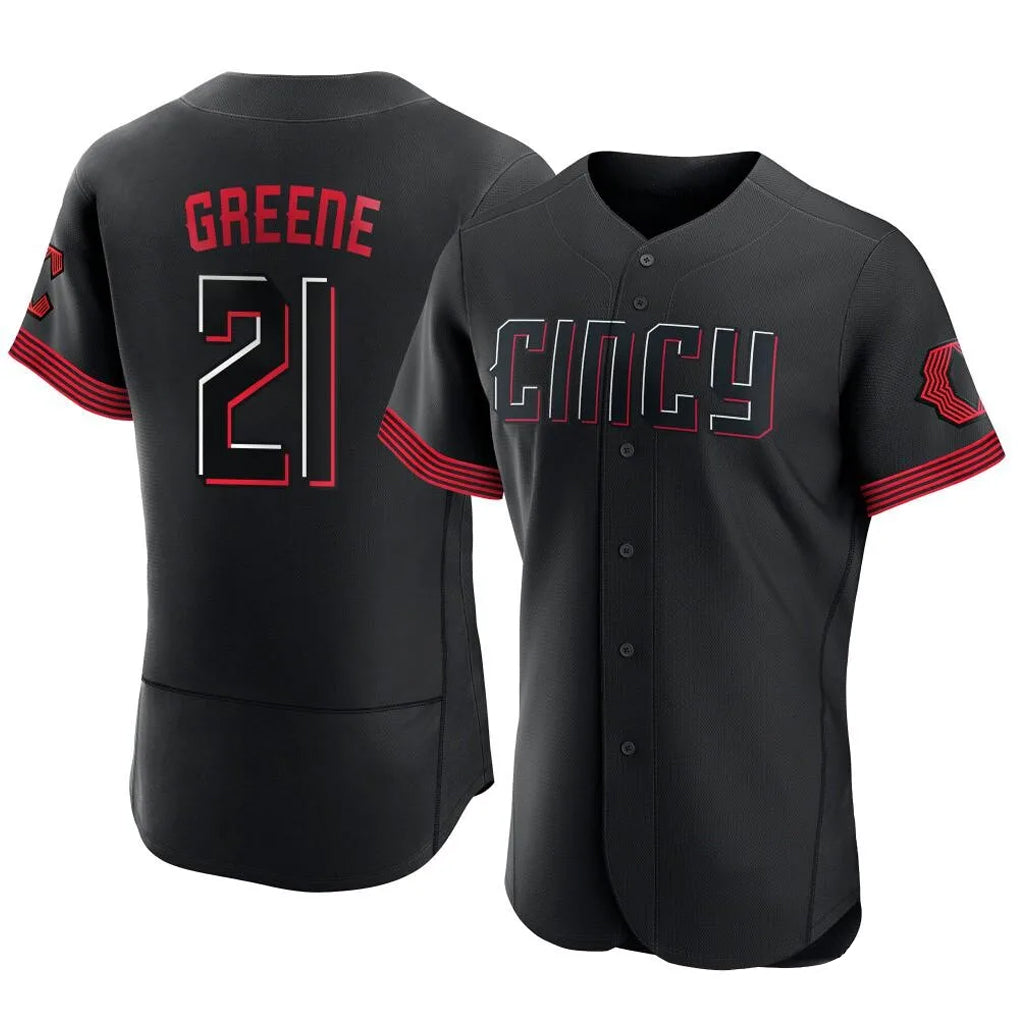 tocy C.Reds #21 Hunter Greene Player Black City Connect Limited Elite Home Stitched Jerseys