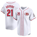 tocy C.Reds #21 Hunter Greene Player White Home Limited Stitched Jerseys