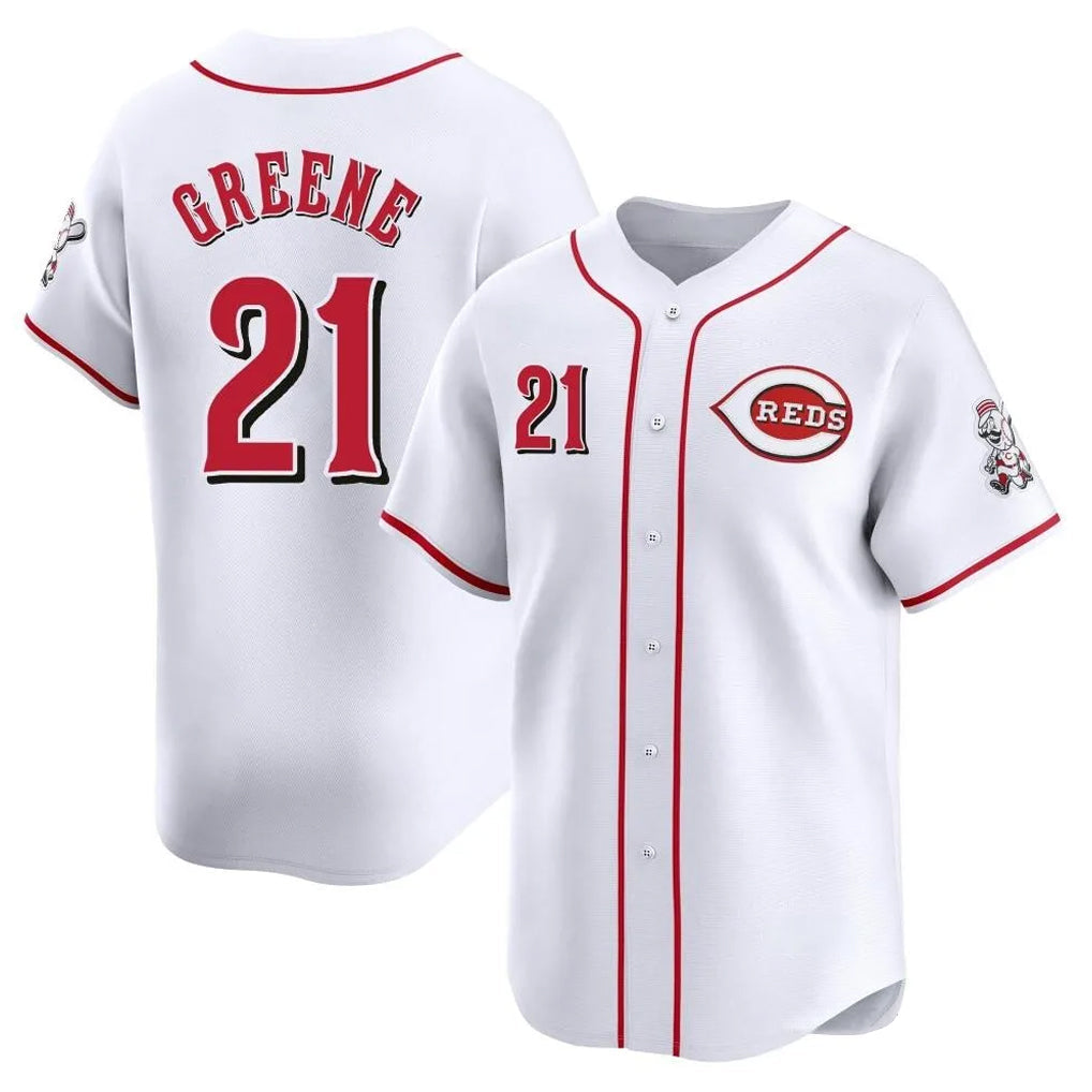 tocy C.Reds #21 Hunter Greene Player White Home Limited Stitched Jerseys
