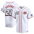 tocy C.Reds #21 Hunter Greene Player White Speedway Classic Home Limited Stitched Jerseys