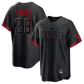 tocy C.Reds #28 Eugenio Su¡§¡érez Player Black City Connect Home Game Stitched Jerseys