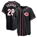 tocy C.Reds #28 Eugenio Su¡§¡érez Player Black Fashion Out Home Game Stitched Jerseys