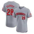 tocy C.Reds #28 Eugenio Su¡§¡érez Player Gray Limited Elite Home Stitched Jerseys