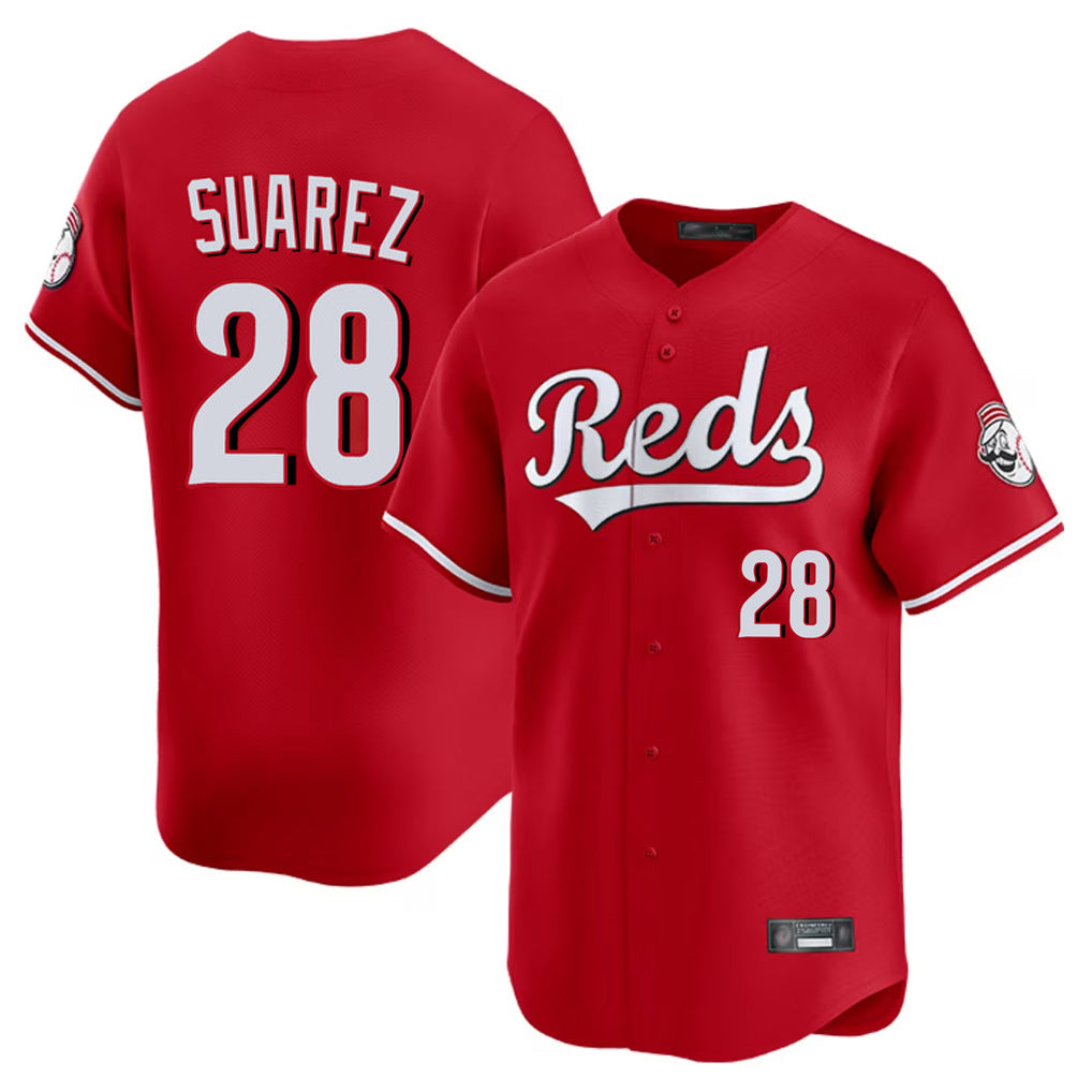 tocy C.Reds #28 Eugenio Su¡§¡érez Player Red Home Limited Stitched Jerseys