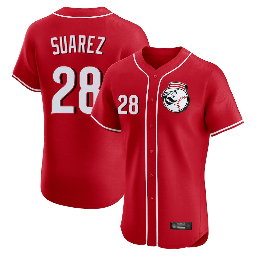 tocy C.Reds #28 Eugenio Su¡§¡érez Player Red Limited Elite Home Game Stitched Jerseys