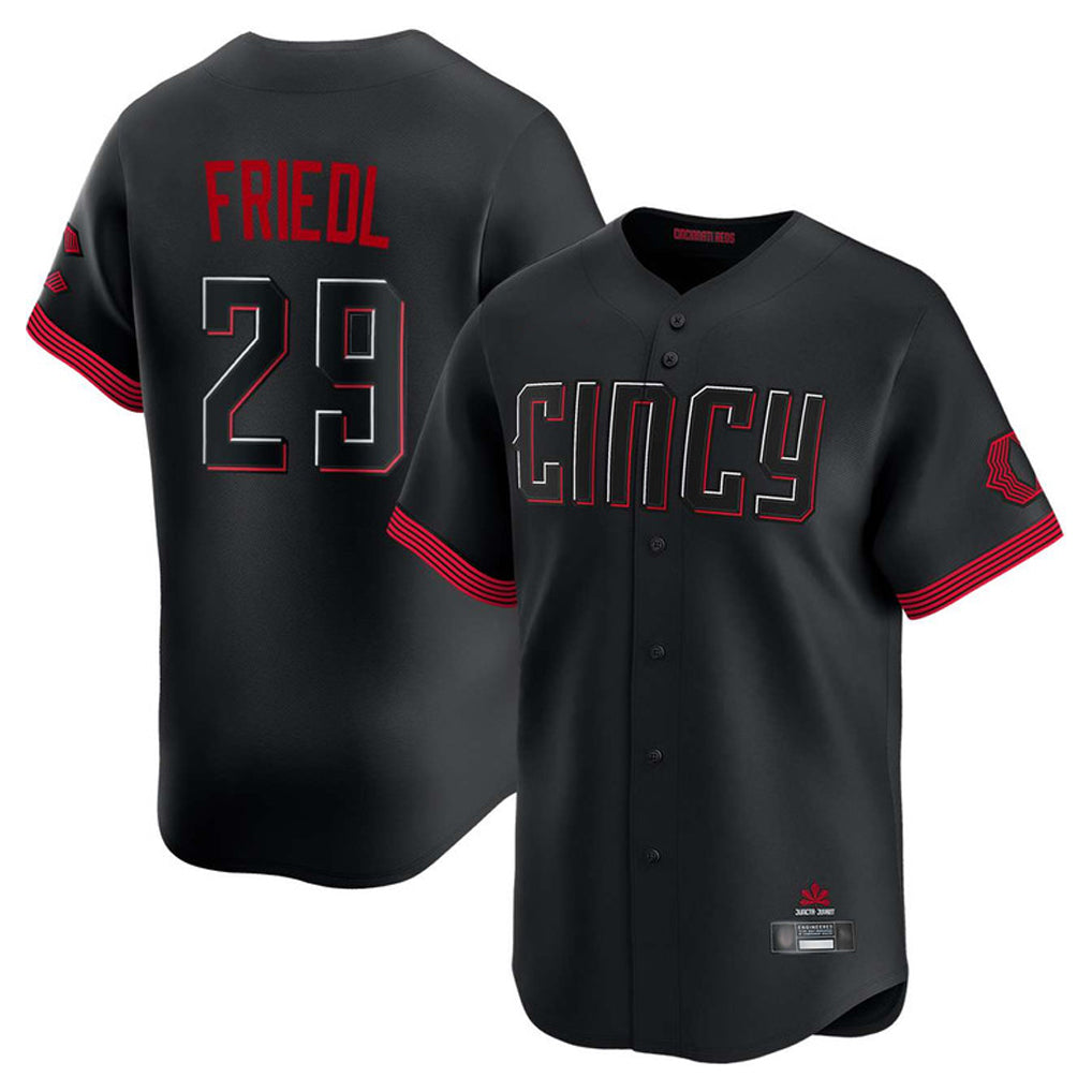 tocy C.Reds #29 TJ Friedl Player Black City Connect Home Limited Stitched Jerseys