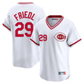 tocy C.Reds #29 TJ Friedl Player White Cooperstown Collection Limited T-shirt Home Stitched Jerseys