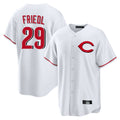 tocy C.Reds #29 TJ Friedl Player White Home Game Stitched Jerseys