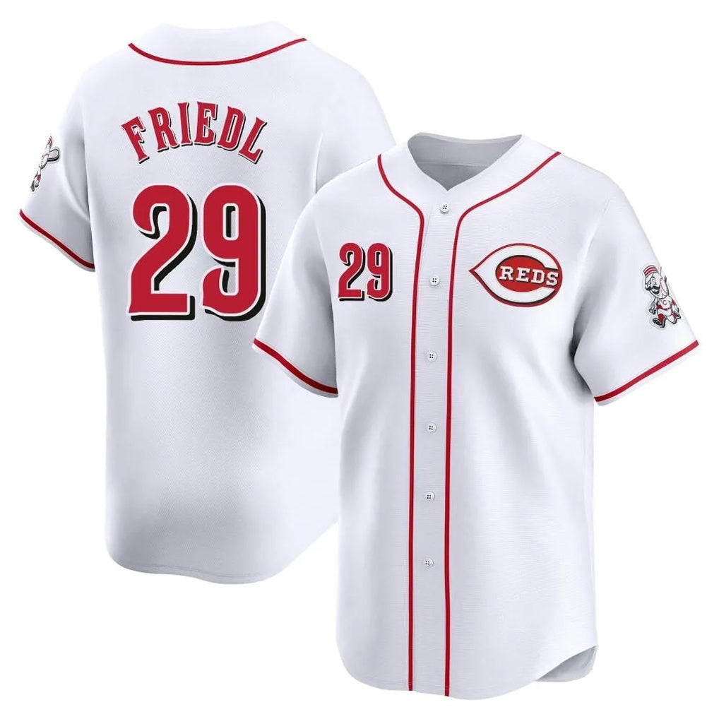 tocy C.Reds #29 TJ Friedl Player White Home Limited Stitched Jerseys