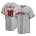 tocy C.Reds #30 Ken Griffey Player Gray Home Game Stitched Jerseys