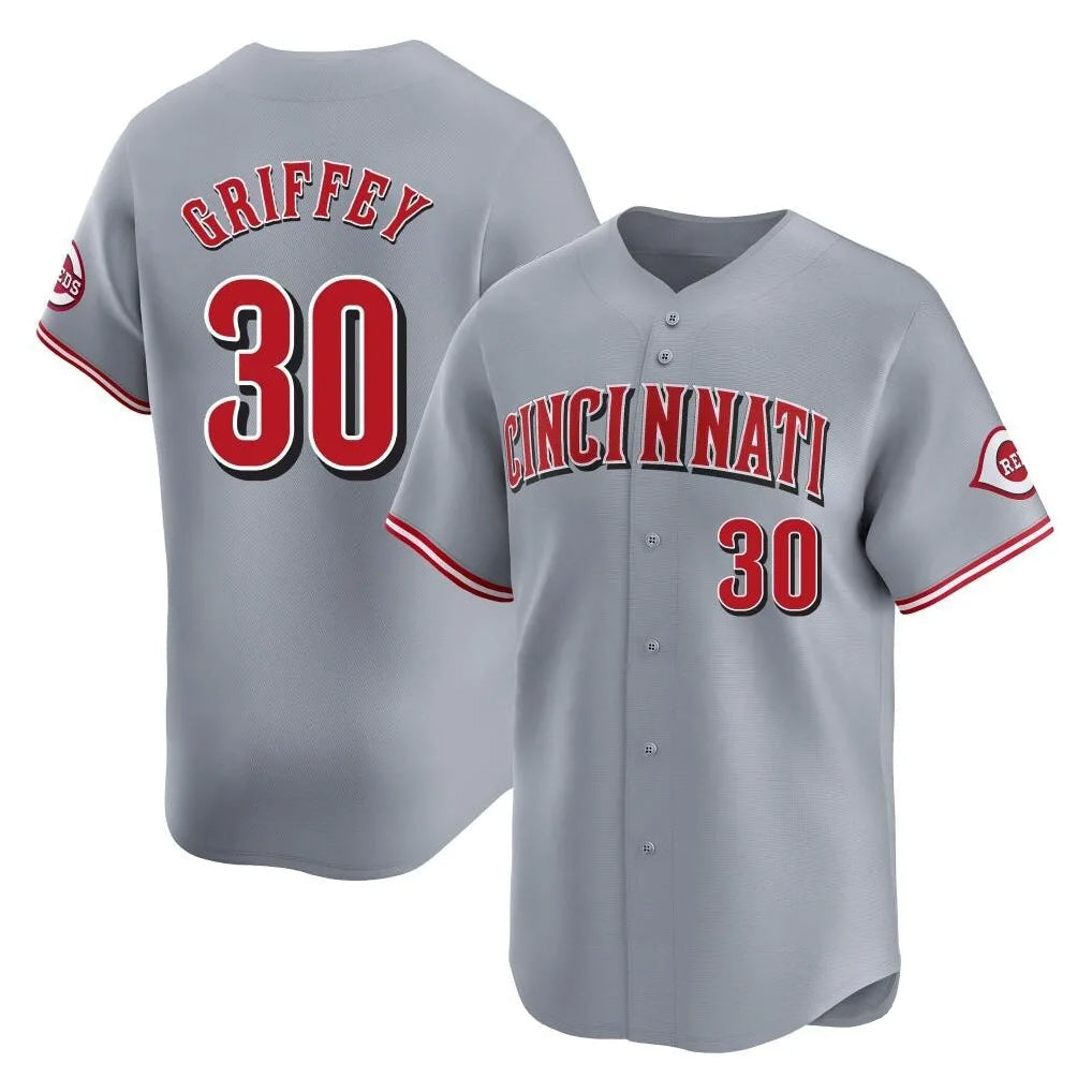 tocy C.Reds #30 Ken Griffey Player Gray Home Limited Stitched Jerseys