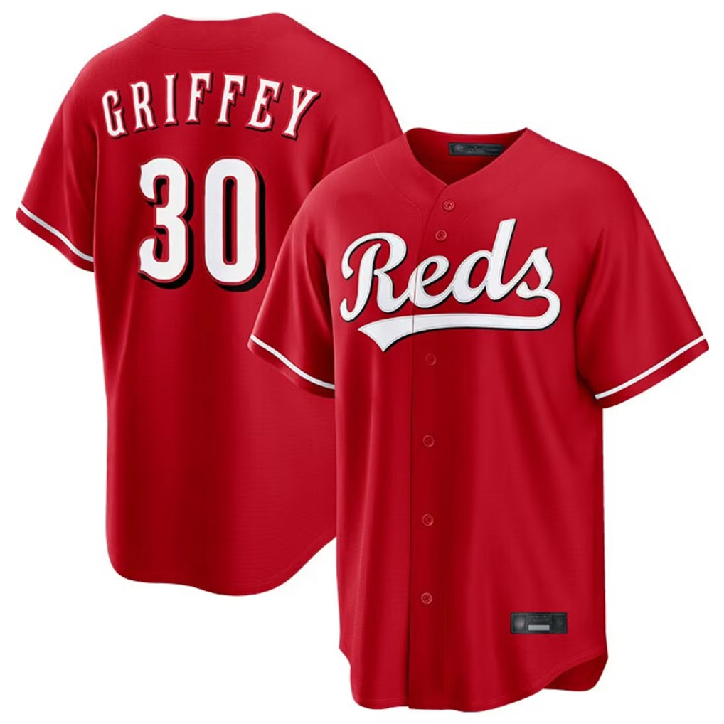tocy C.Reds #30 Ken Griffey Player Red Home Game Stitched Jerseys