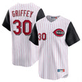 tocy C.Reds #30 Ken Griffey Player White Black Stripe Field of Dreams Game Home Stitched Jerseys