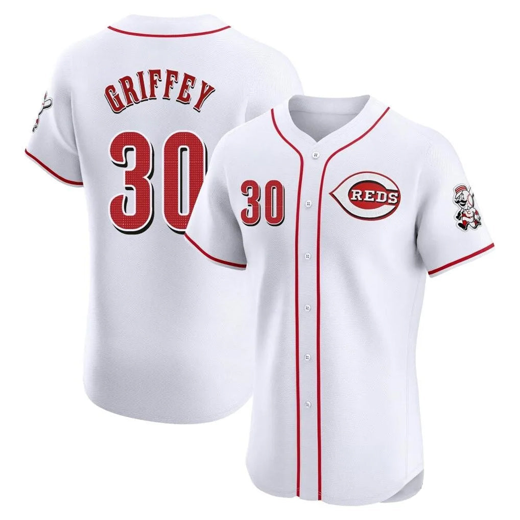tocy C.Reds #30 Ken Griffey Player White Limited Elite Home Stitched Jerseys