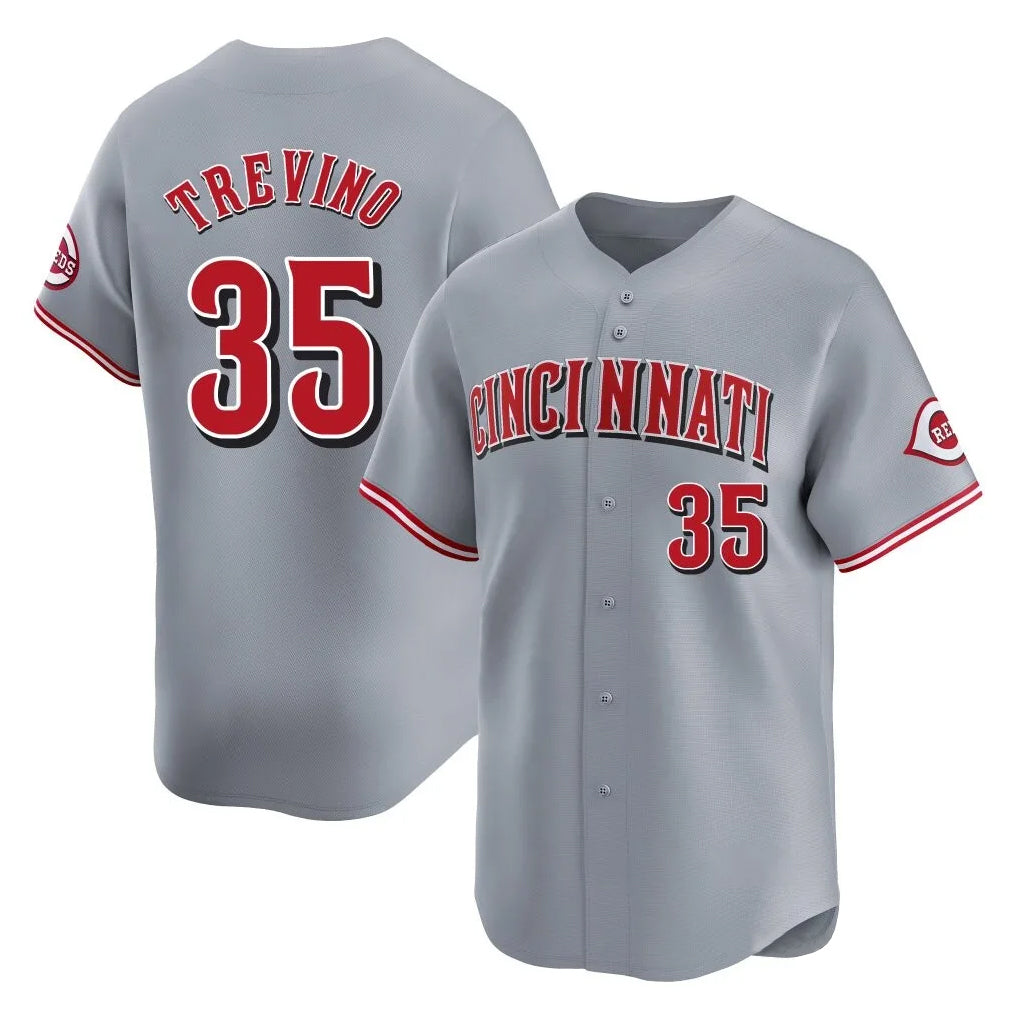 tocy C.Reds #35 Jose Trevino Player Gray Home Limited Stitched Jerseys