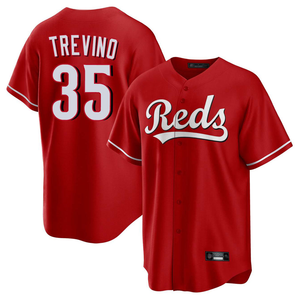 tocy C.Reds #35 Jose Trevino Player Red Home Game Stitched Jerseys