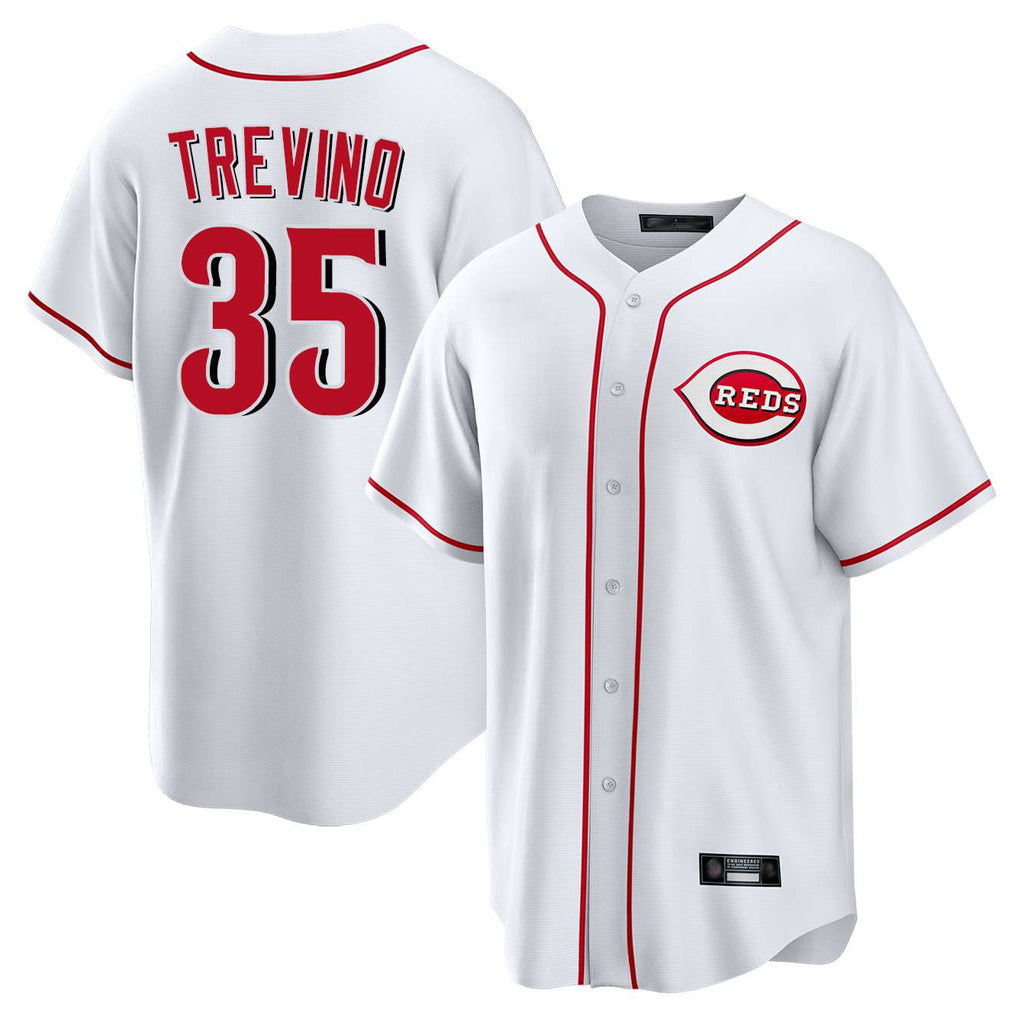 tocy C.Reds #35 Jose Trevino Player White Game Home Stitched Jerseys