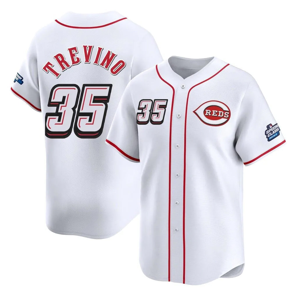 tocy C.Reds #35 Jose Trevino Player White Speedway Classic Home Limited Stitched Jerseys