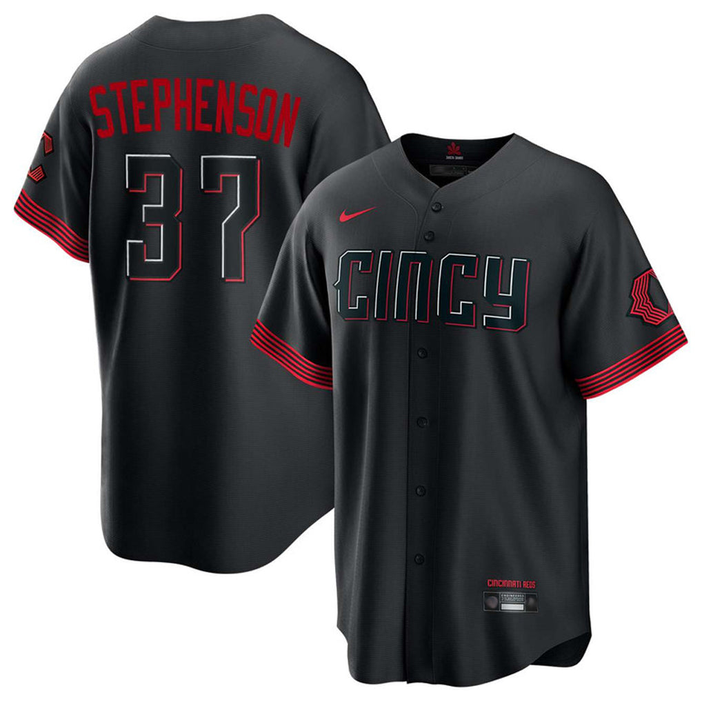 tocy C.Reds #37 Tyler Stephenson Player Black City Connect Home Game Stitched Jerseys