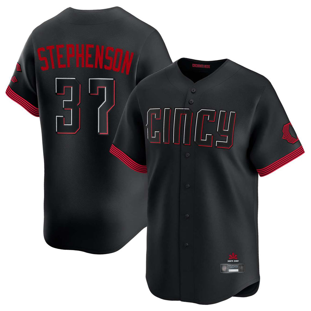 tocy C.Reds #37 Tyler Stephenson Player Black City Connect Home Limited Stitched Jerseys
