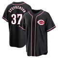 tocy C.Reds #37 Tyler Stephenson Player Black Fashion Out Home Game Stitched Jerseys