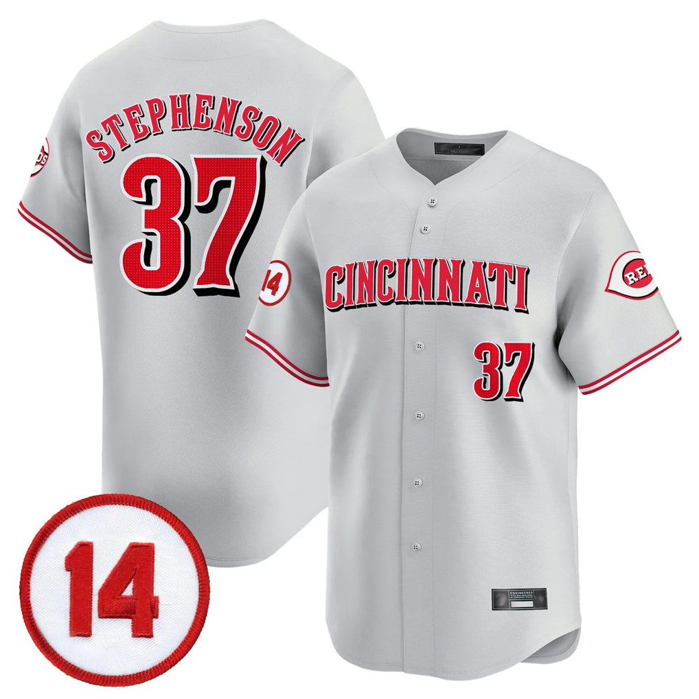 tocy C.Reds #37 Tyler Stephenson Player Gray Vapor Premier Limited Home Stitched Jerseys
