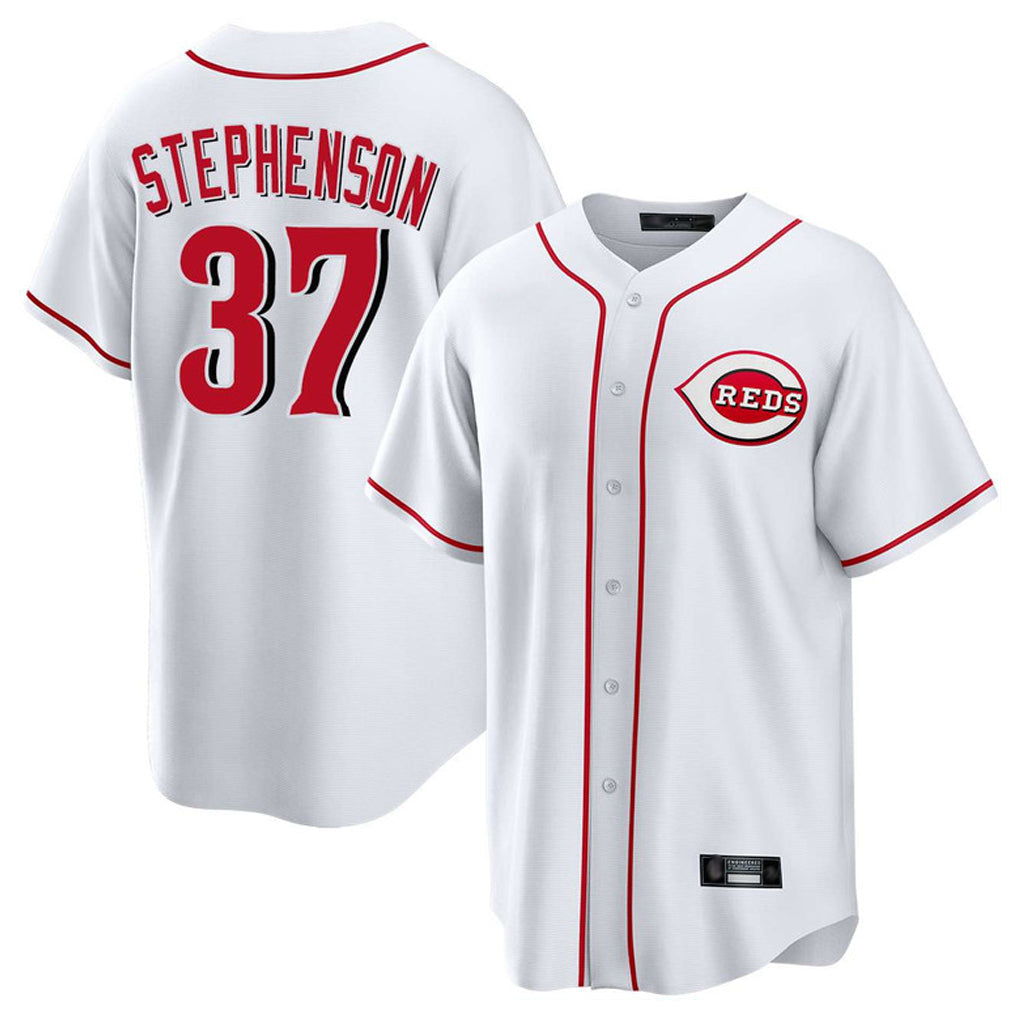 tocy C.Reds #37 Tyler Stephenson Player White Game Home Stitched Jerseys