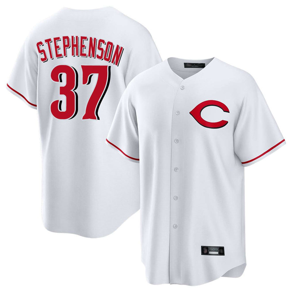 tocy C.Reds #37 Tyler Stephenson Player White Home Game Stitched Jerseys