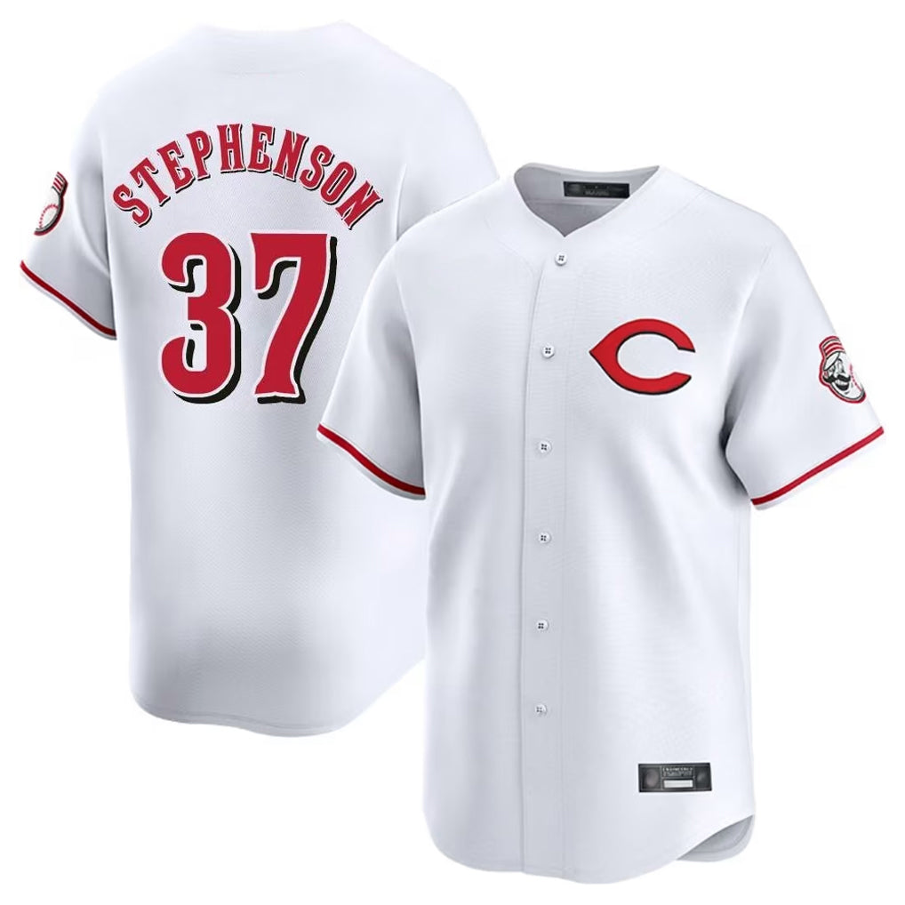 tocy C.Reds #37 Tyler Stephenson Player White Limited Home Stitched Jerseys