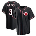 tocy C.Reds #3 Ke'Bryan Hayes Player Black Fashion Out Home Game Stitched Jerseys
