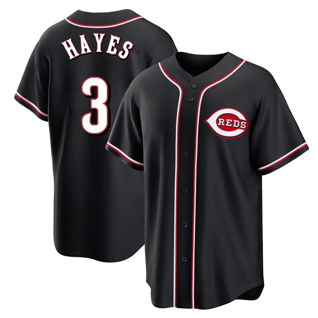 tocy C.Reds #3 Ke'Bryan Hayes Player Black Fashion Out Home Game Stitched Jerseys