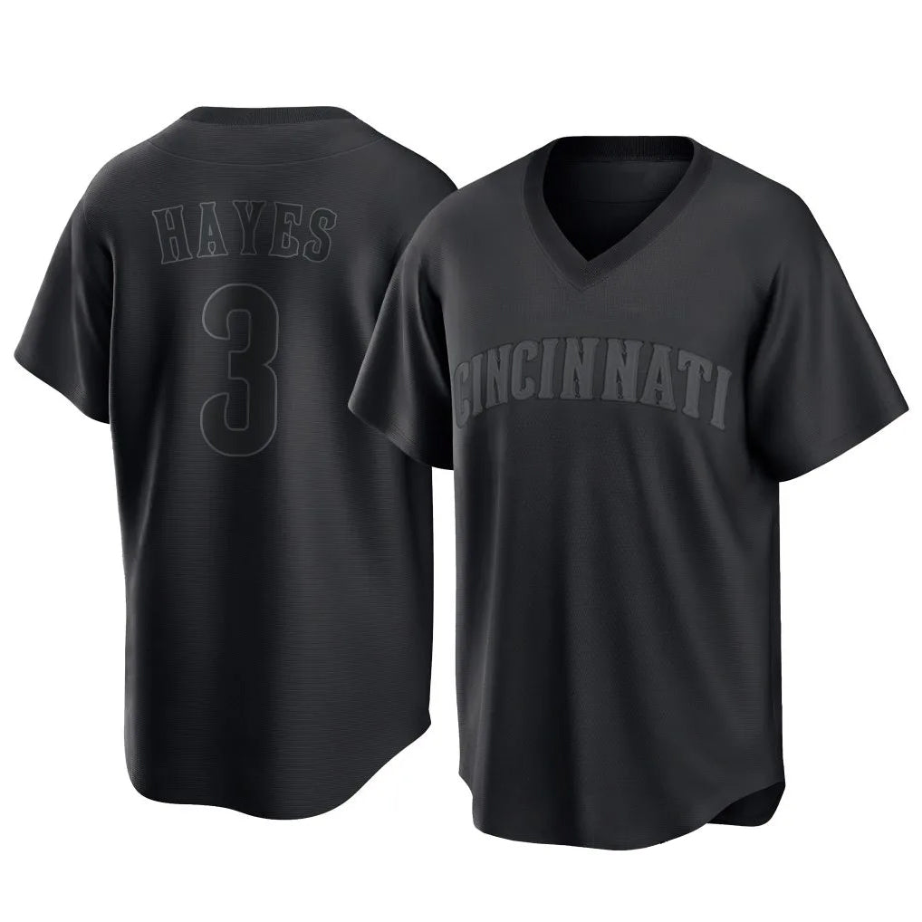 tocy C.Reds #3 Ke'Bryan Hayes Player Black T-shirt Game Home Stitched Jerseys