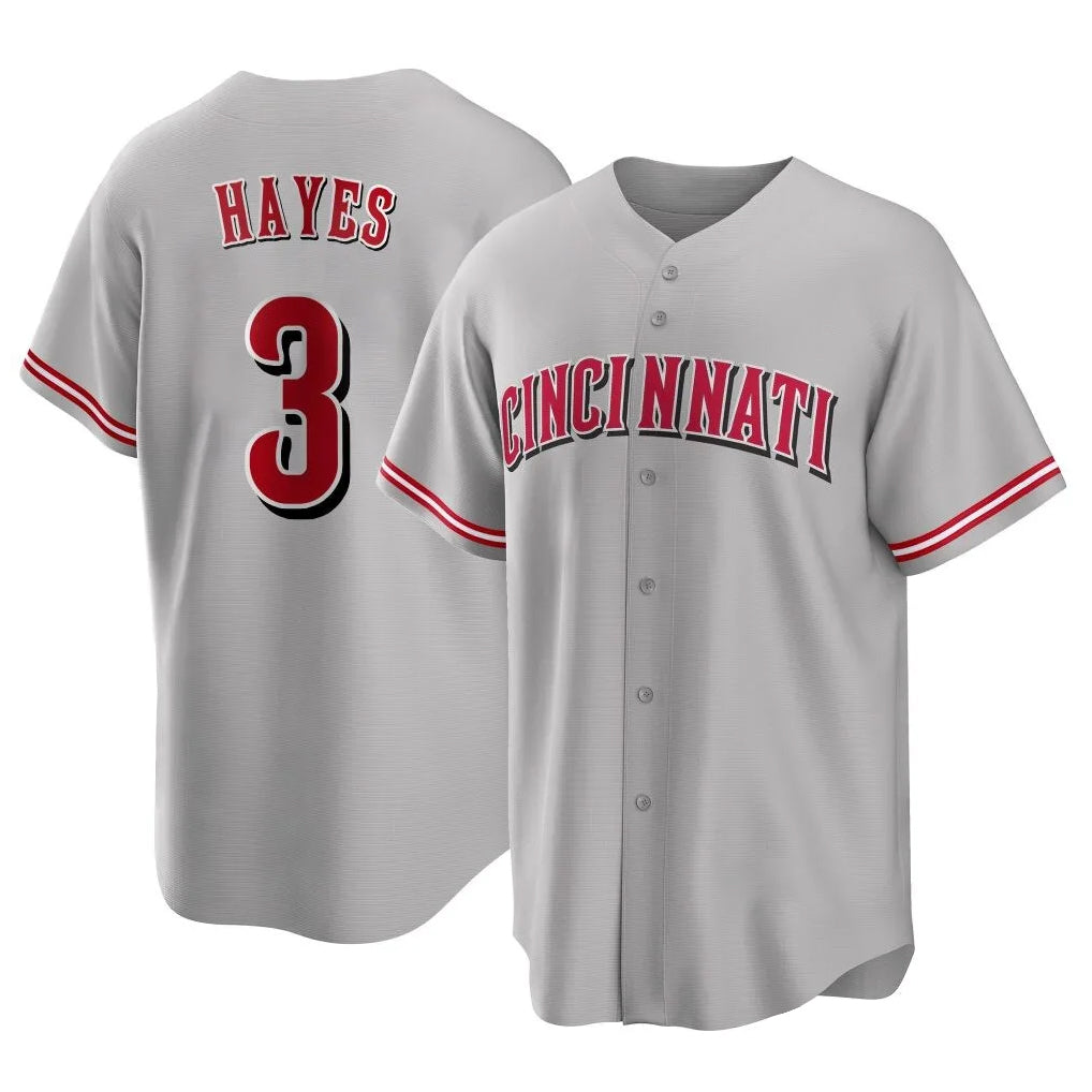 tocy C.Reds #3 Ke'Bryan Hayes Player Gray Home Game Stitched Jerseys